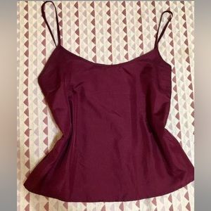 Vintage 90s Casual Corner Burgundy Slip Cami Top